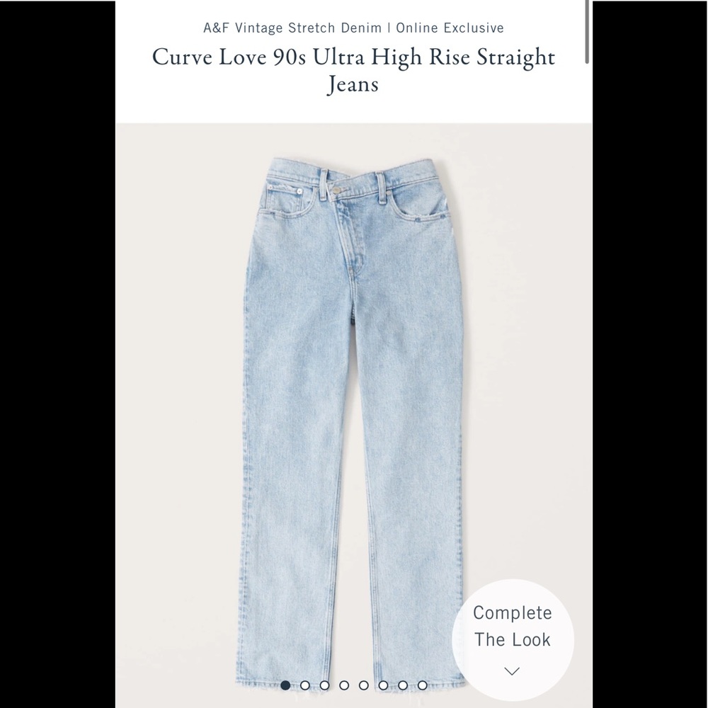 Abercrombie & Fitch Curve Love 90s Ultra High Rise Straight Jeans